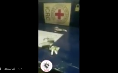 فيديو صناديق الأموال بشعار الصليب الأحمر ليس في سوريا