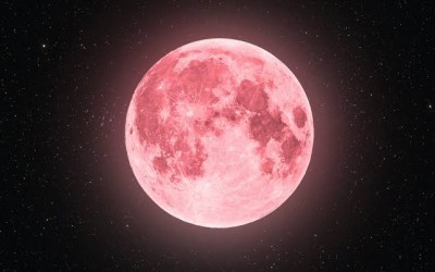 Will the moon appear pink over a few days?