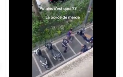 هذا المقطع لا يظهر قمع الشرطة الفرنسية لامرأة