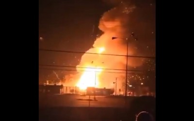 هذا الفيديو ليس لاشتعال النيران جراء استهداف مزعوم لمطار حيفا