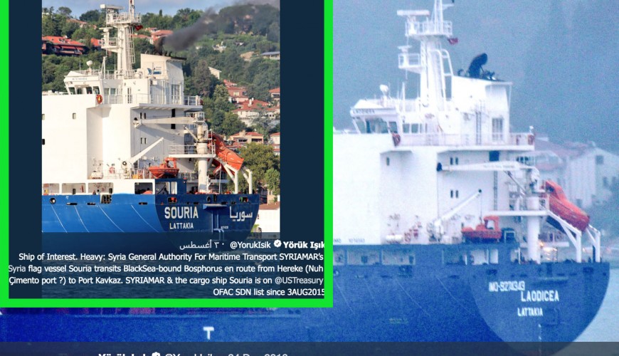 Clarification about “Souria” vessel which crossed Bosphorus lately