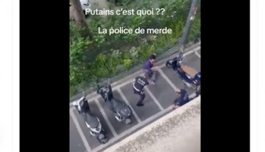 هذا المقطع لا يظهر قمع الشرطة الفرنسية لامرأة