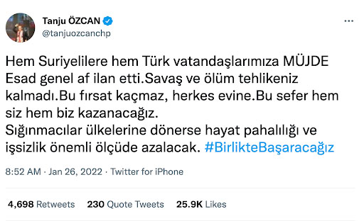 رئيس بلدية بولو التركية يحرض ضد اللاجئين السوريين | تويتر