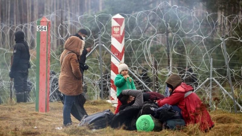 Migrants at the Belarusian-Polish border | Reuters